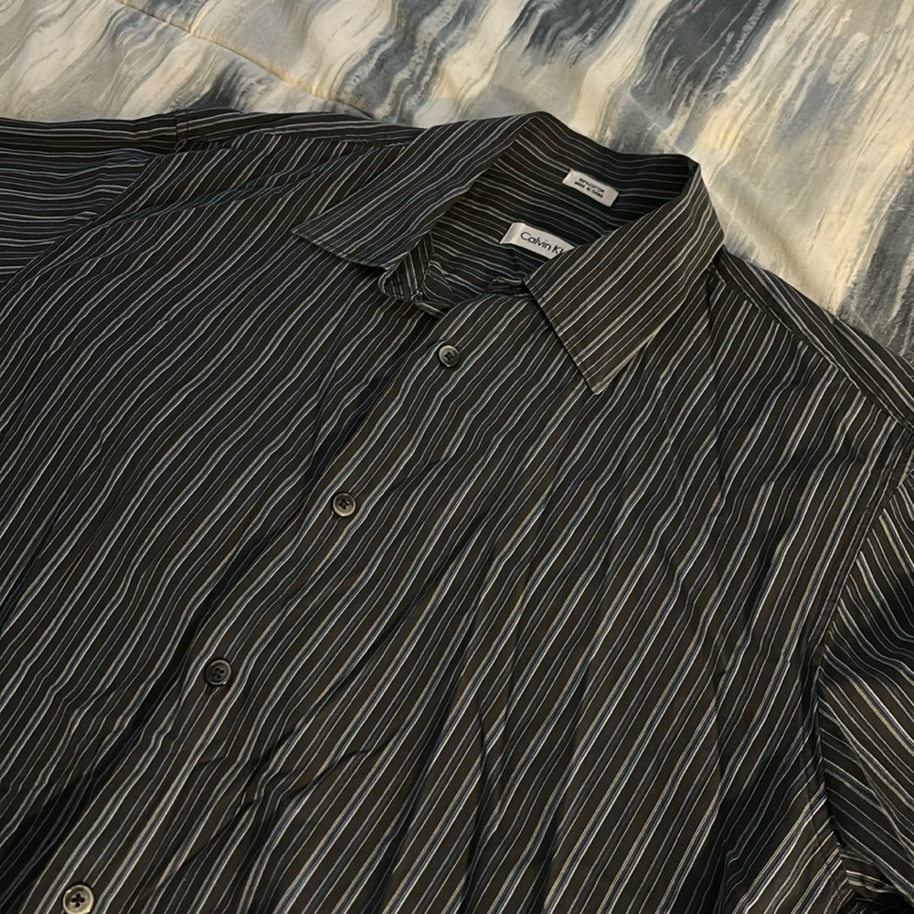 Calvin Klein vertical striped dress shirt